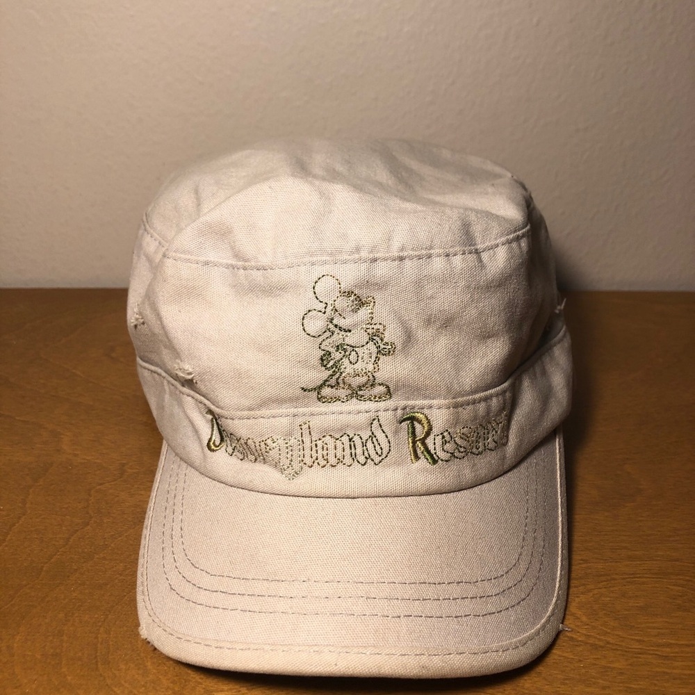 Walt Disney World Hat Mickey Mouse Tan Distressed Military Hat. One Size. khaki